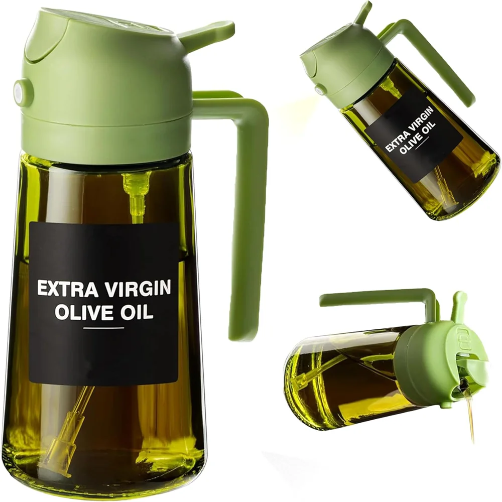 Transform Your Cooking with the 2-in-1 470ml Olive Oil Sprayer - Effortless Pouring and Spraying for Perfect Flavor!