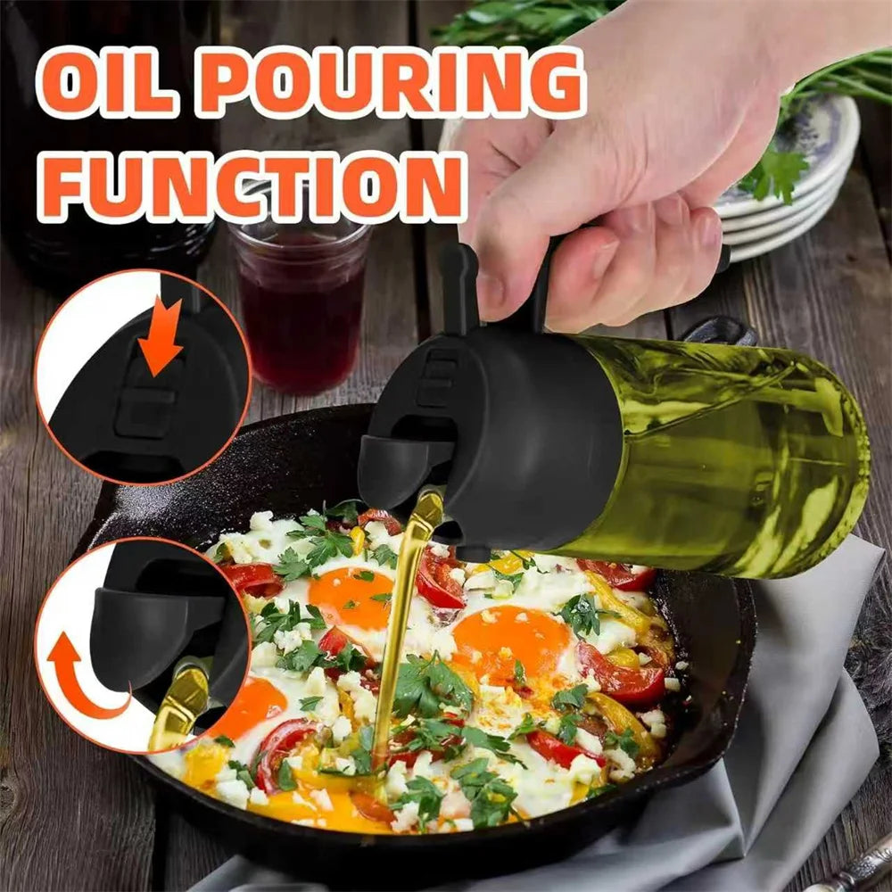 Transform Your Cooking with the 2-in-1 470ml Olive Oil Sprayer - Effortless Pouring and Spraying for Perfect Flavor!
