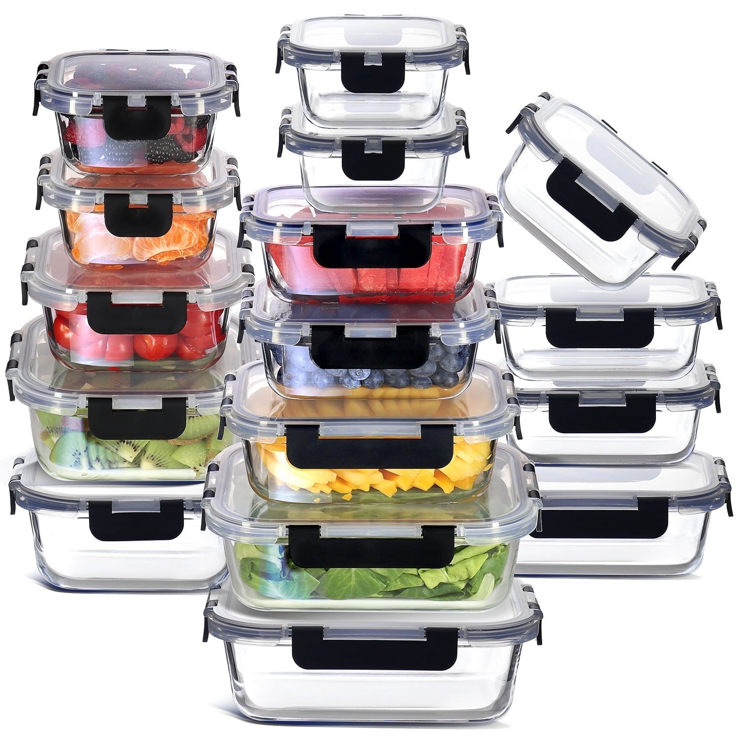 Transform Your Kitchen with Our 32-Piece Airtight Glass Food Storage Container Set – Perfect for Meal Prep, Leftovers, and More!