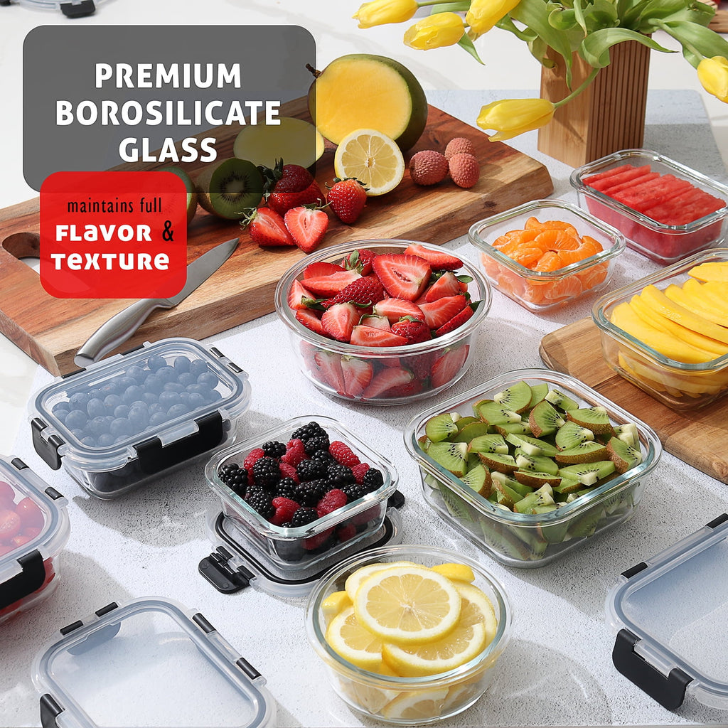 Transform Your Kitchen with Our 32-Piece Airtight Glass Food Storage Container Set – Perfect for Meal Prep, Leftovers, and More!